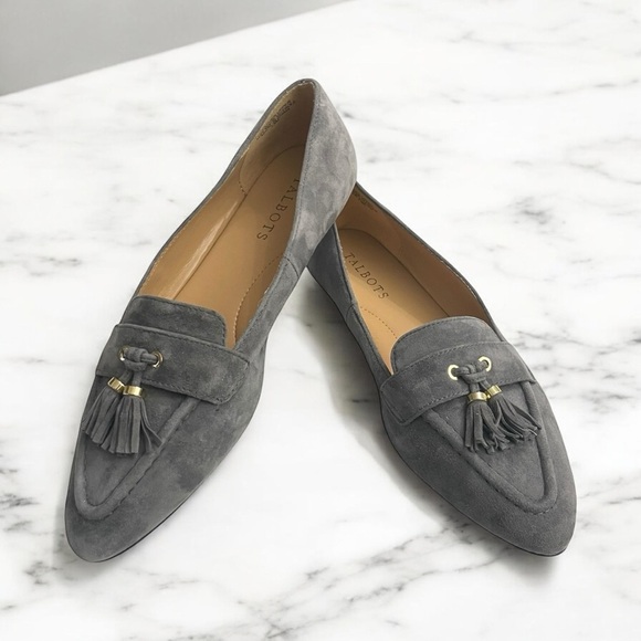TALBOTS | FRANCESCA SUEDE DRIVING FLATS | Kendall Grey Size 7.5 - Picture 1 of 13